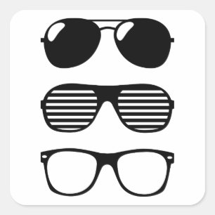 Set Sunglasses Square Sticker