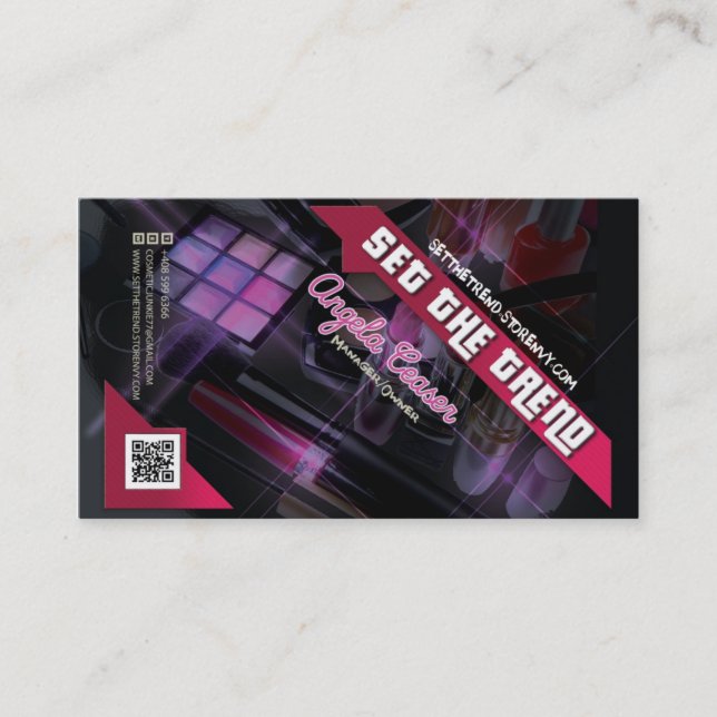 Set The Trend Cosmetics Business Card (Front)