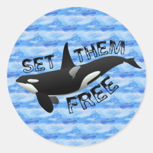 Set them free Killer Whale Classic Round Sticker