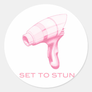 Set To Stun Ray Gun/Phaser Classic Round Sticker