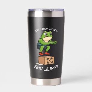 Set Your Goals And Jump - Funny Gym Male Frog, Insulated Tumbler