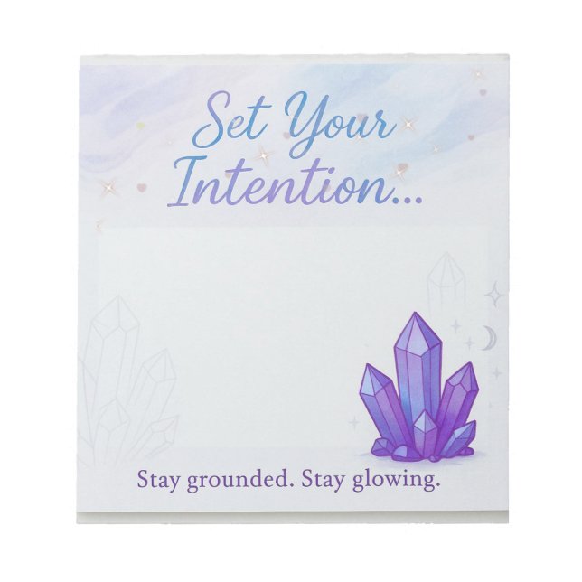 Set Your Intention Crystal-Themed Pastel  Notepad (Front)