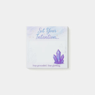 Set Your Intention Crystal-Themed Pastel Post-it Notes