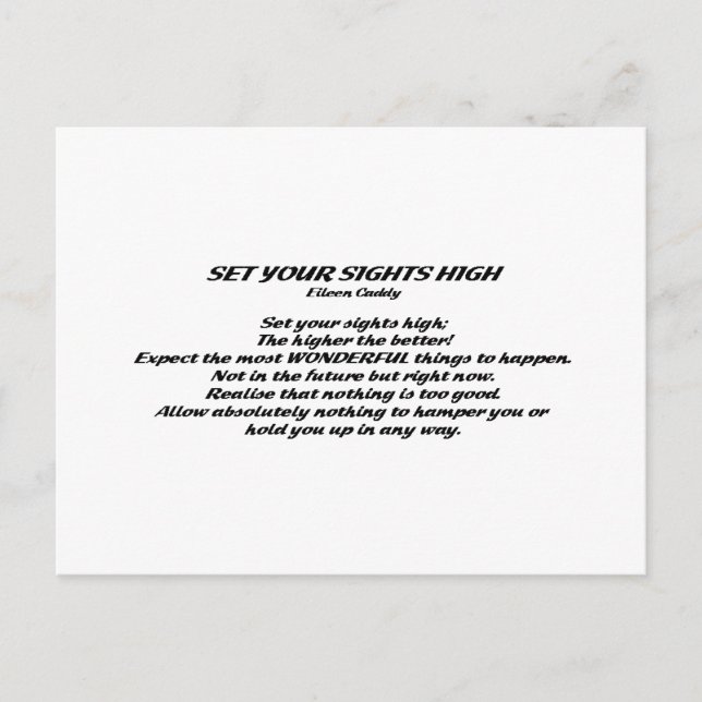 Set Your Sights High Postcard (Front)
