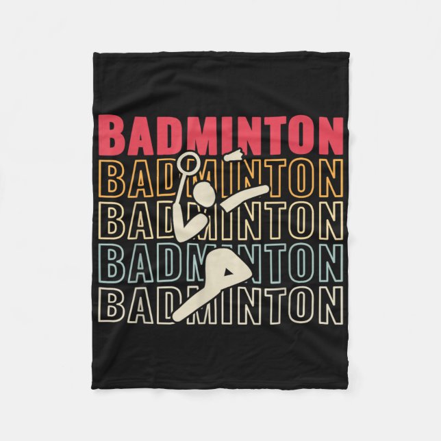 Setback Game Shuttle Sport Badminton Retro For Men Fleece Blanket (Front)