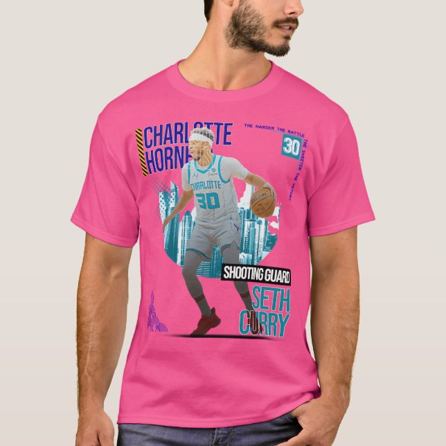 Seth Curry Basketball Art Hornets 2 T-Shirt (Front)