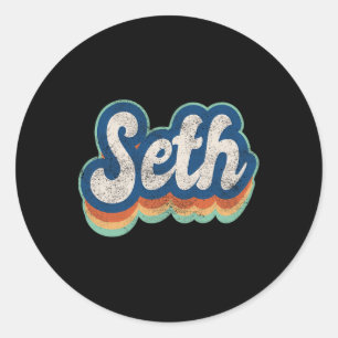 Seth First Name Boy Vintage Style 70s 80s Personal Classic Round Sticker