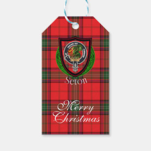 Seton Scottish Clan Tartan & Crest Gift Tags