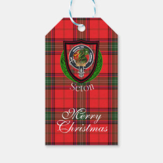 Seton Scottish Clan Tartan & Crest Gift Tags