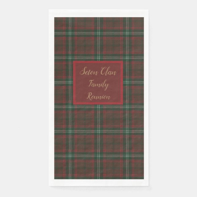 Seton Scottish Clan Tartan Napkin (Front)