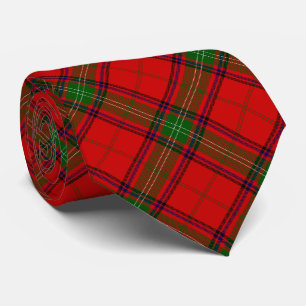 Seton tartan red green plaid tie
