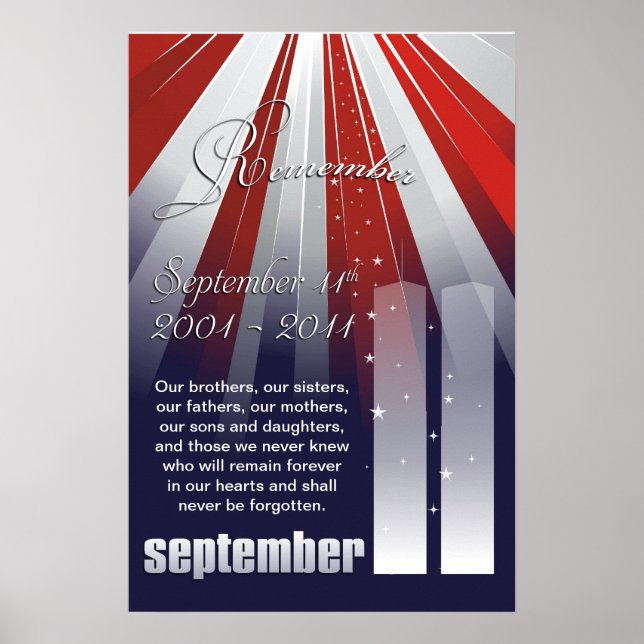 Setpember 11th - Large Remembrance Poster (Front)