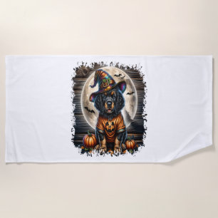 Setter Dog Halloween Square Beach Towel