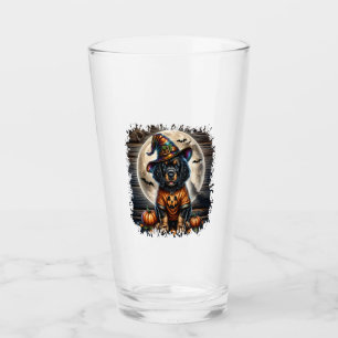 Setter Dog Halloween Square Glass