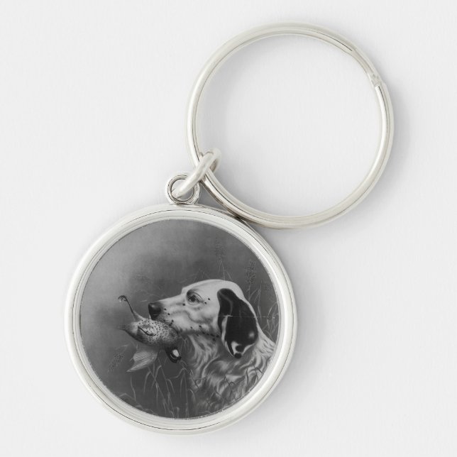 Setter with Grouse Keychain (Front)