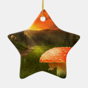 Setting Autumn Sun. Ceramic Tree Decoration