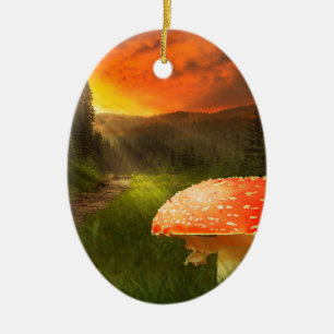 Setting Autumn Sun. Ceramic Tree Decoration