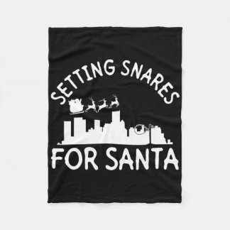 Setting Snares For Santa - Wire Snare Christmas 3  Fleece Blanket