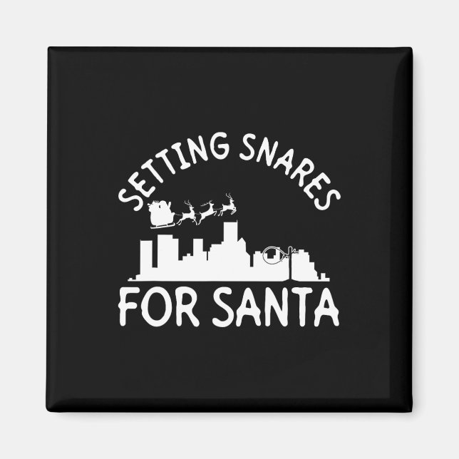 Setting Snares For Santa - Wire Snare Christmas 3  Magnet (Front)