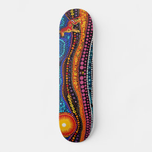 Setting Sun - Aboriginal Style - Skateboard Deck