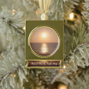 Setting Sun Gold Plated Banner Ornament