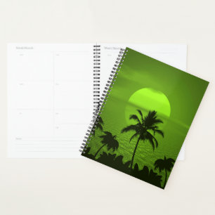 Setting Sun Green Tropics Palm Beach Planner