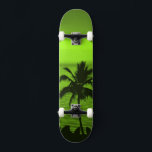 Setting Sun Green Tropics Palm Beach Skateboard<br><div class="desc">Gorgeous  photo with unusual green colour with the setting sun over the sea with palm trees, </div>