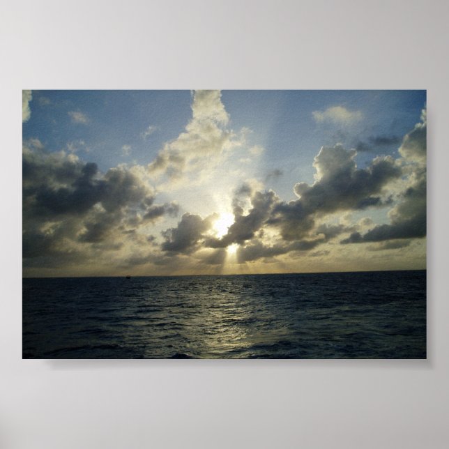Setting Sun in Grand Cayman Poster (Front)