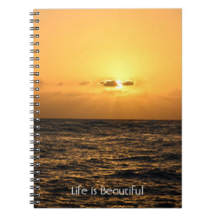 Setting Sun Ocean Sunset Kauai (my photography) Notebook