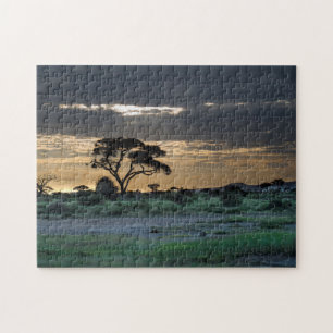 Setting Sun on the Savannah Jigsaw Puzzle