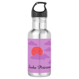 Setting Sun with Purple Clouds: 532 Ml Water Bottle
