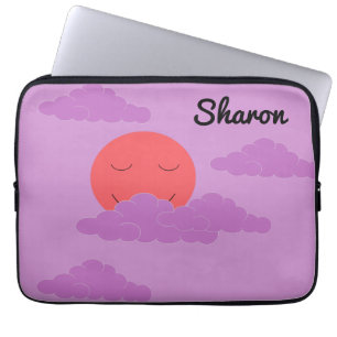 Setting Sun with Purple Clouds Laptop Sleeve