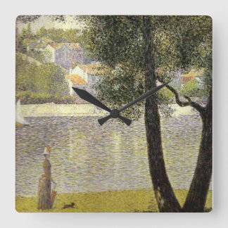 Seurat's "La Seine a Courbevoie" Square Wall Clock