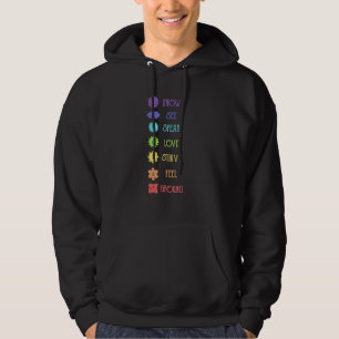 Seven 7 Chakras Know See Speak Love Yoga Hoodie