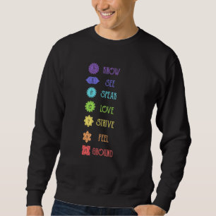 Seven 7 Chakras Know See Speak Love Yoga Sweatshirt