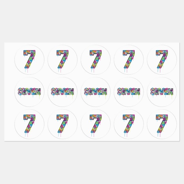 Seven 7 Spray-Painted Colourful (Sheet)