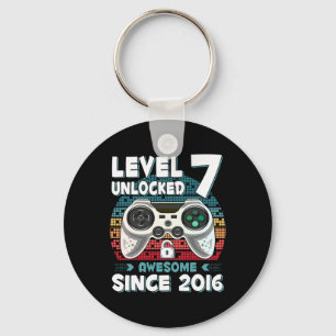 Seven 7yr Bday Son Boy Funny Gamer 7th 7 Year Old  Key Ring