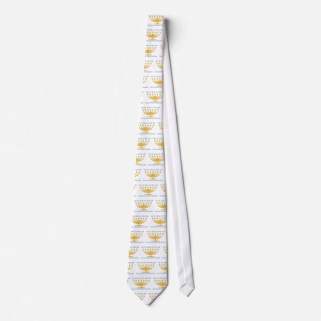 Seven branch menorah of Israel and Shema Israel Tie (Front)