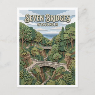 Seven Bridges Trail South Milwaukee Wisconsin Postcard