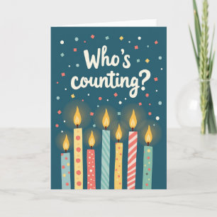 Seven Candles Birthday Card