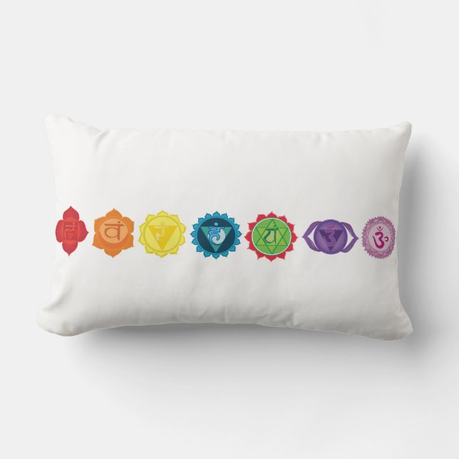 Seven Chakra Lumbar Pillow 33 cm x 53 cm (Front)