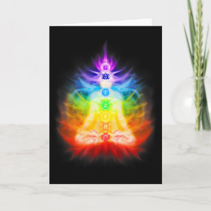 Seven Chakras And Emanating Energy Aura Yoga Medit Card
