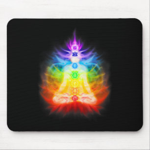 Seven Chakras And Emanating Energy Aura Yoga Medit Mouse Pad