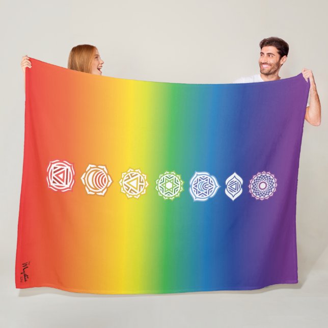 Seven Chakras Fleece Blanket (In Situ)