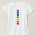 Seven Chakras Ladies Basic T-Shirt<br><div class="desc">A graphic design of the seven chakras on a ladies t-shirt.</div>