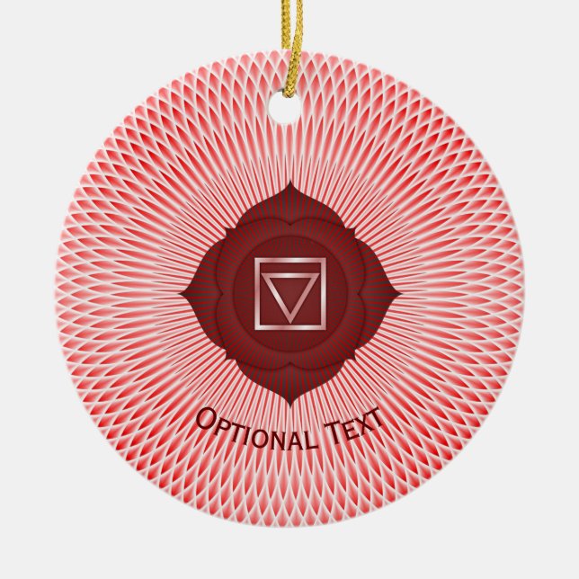 Seven Chakras Root Chakra Yoga Design  Ceramic Tree Decoration (Front)