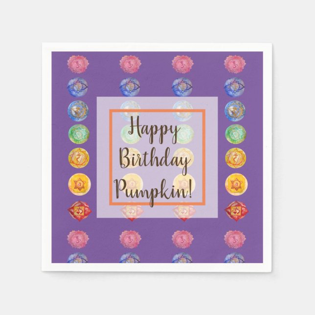 Seven chakras watercolor art napkin (Front)