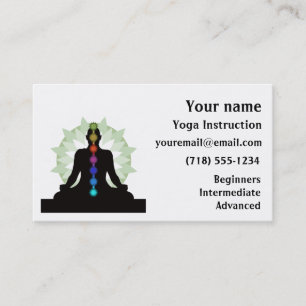 Seven Chakras Yoga Design Business Cards