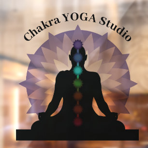 Seven Chakras Yoga Pose Window Cling