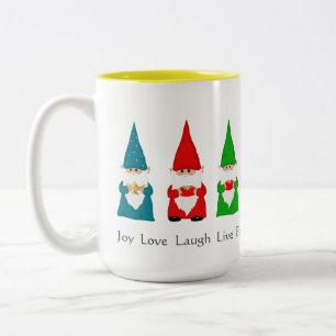 Seven Christmas Gnomes on White Coffee Mug